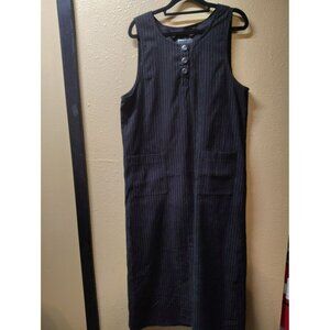 Jamie Brooke long pinstriped dress gothy pockets women's 10